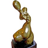 Wonderful large cubist bronze sculpture of a nude woman