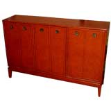 Nice 1960's faux marbelized wood narrow cabinet
