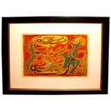 Cubist Lithograph important French American artist Andre Masson