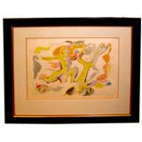 Vintage Andre Masson cubist Lithograph signed numbered, silk matte