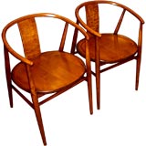 Pair of 1950's maple chairs by Bra Bohag of Sweden