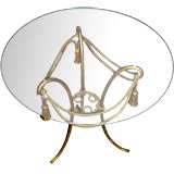 A gilt metal Italian rope table retailed by Carole Stupell NY