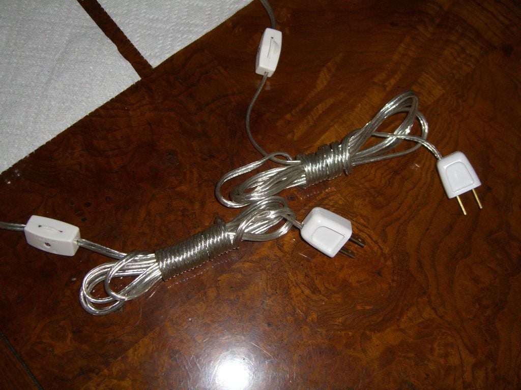 Great pair of Hollywood Regency glass fern lamps 3