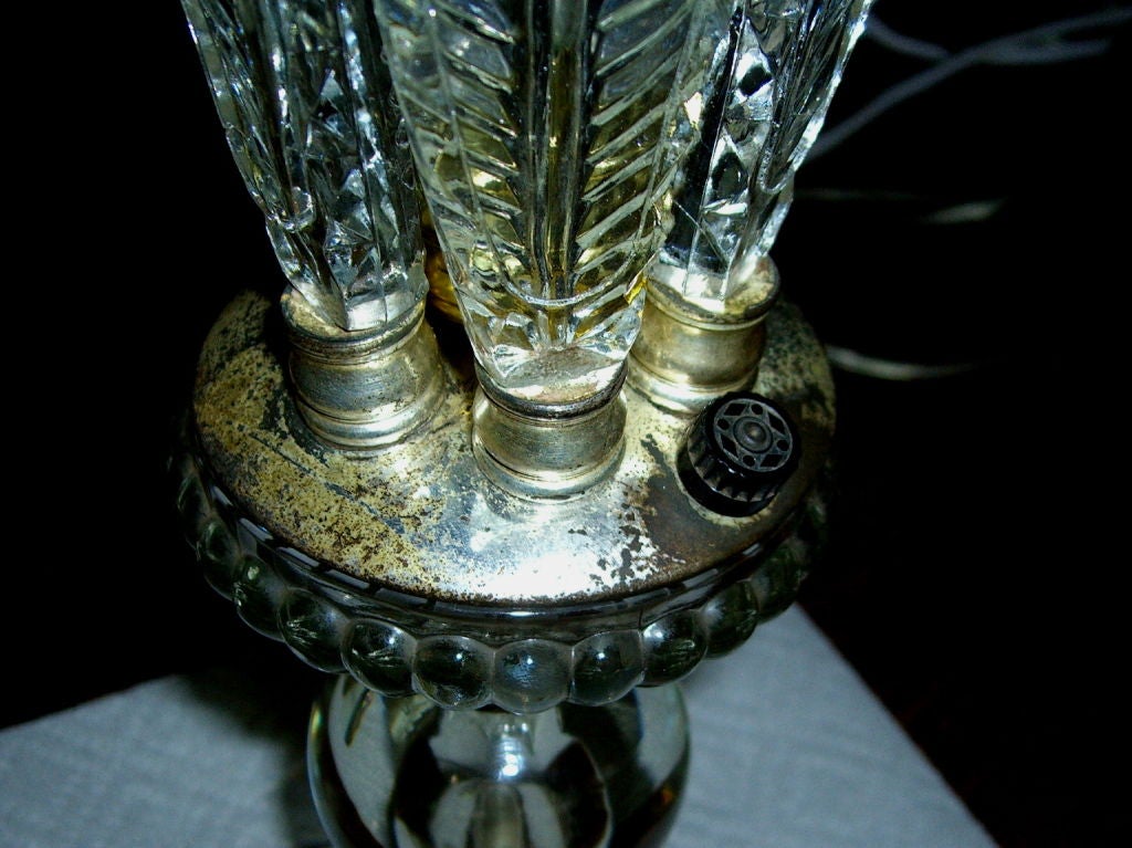 Great pair of Hollywood Regency glass fern lamps 4