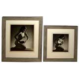 Pair 1950
s  matched gelatin silver nude prints by John Crosbie