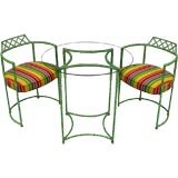 Faux Bamboo Aluminum patio set painted a nice lime green