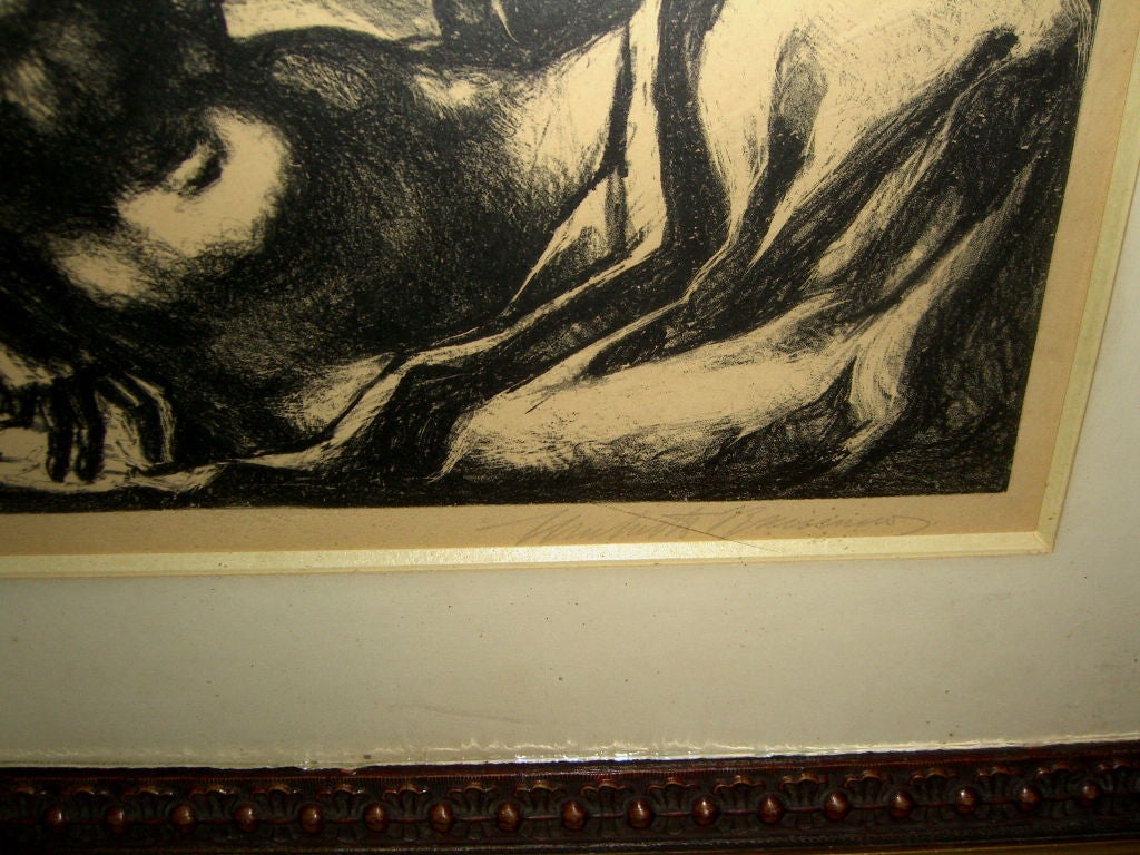 Mid-20th Century Signed print nude woman by the American artist Umberto Romano