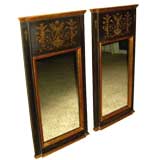 Pair of Palladio neo-classical themed wood and gesso mirrors