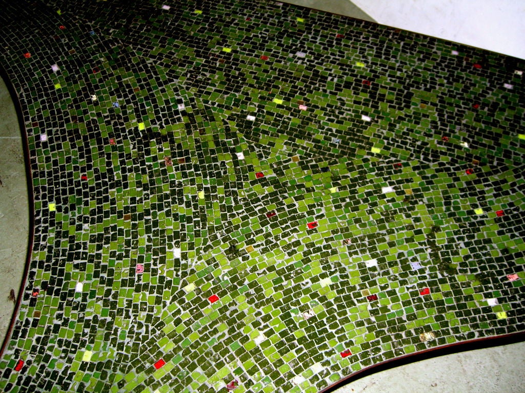 1960's bimorphic mosaic tile top table manner of Vladimir Kagan