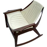 Used Nice 1970's walnut rocker with sling seat by Charlton