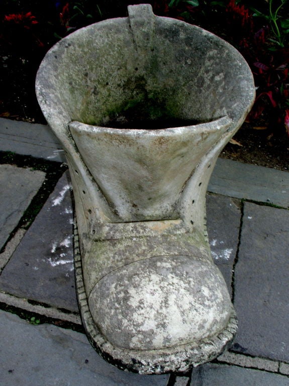 Wonderful 1960's vintage stone planter in the form of a boot