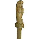 Inuit or Eskimo carved bone letter opener with a Walrus on top