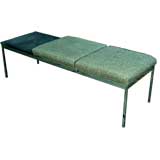 Vintage Jack Cartwright bench with slate top and fabric seats