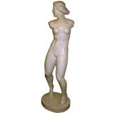 Magnifcent vintage 1930-40's life size plaster of a nude woman
