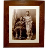 Silver gelatin photo Indian Chief big tree's daughters of Kiowas