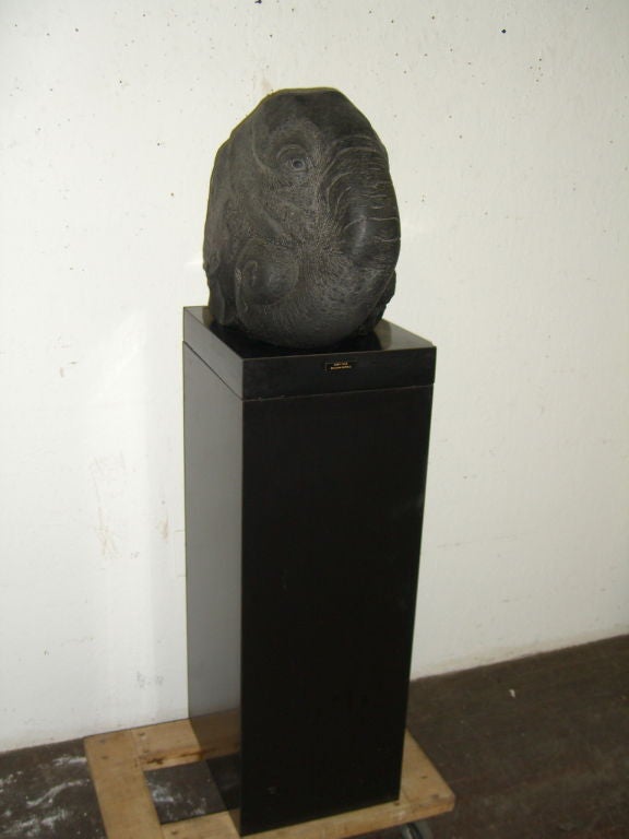 Wonderful Belgian marble sculpture Elephant bust "Baby Face"