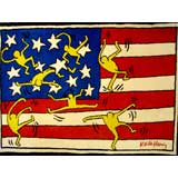 Keith Haring wool tapestry Flag wall hanging artist proof 1/3