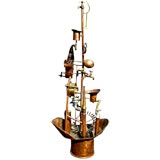 Fabulous "Rube Goldberg" like handmade copper running fountain