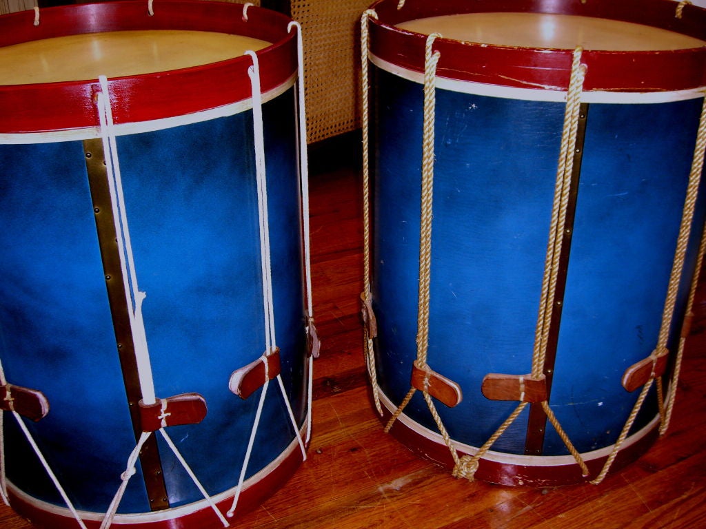 American A pair of drum tables from the Old Drum Shop Granville Mass