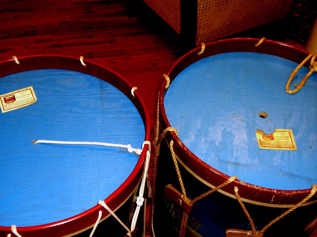 Wood A pair of drum tables from the Old Drum Shop Granville Mass