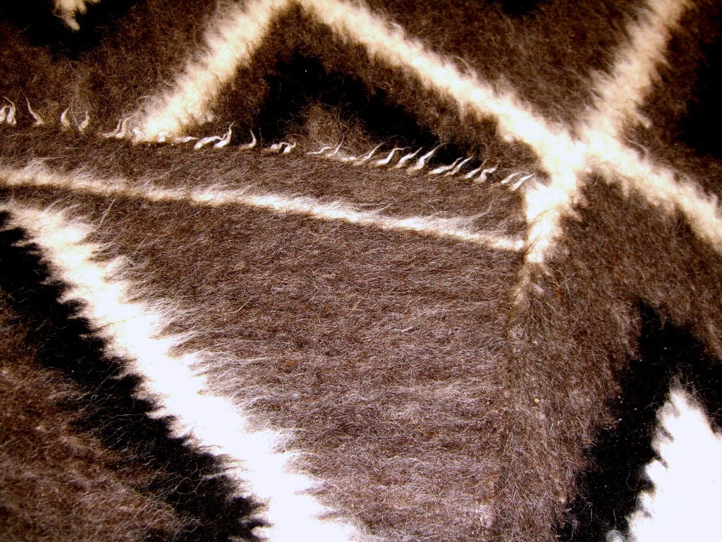 Mid-20th Century 1960'S Alpaca hand woven geometric rug or wall hanging
