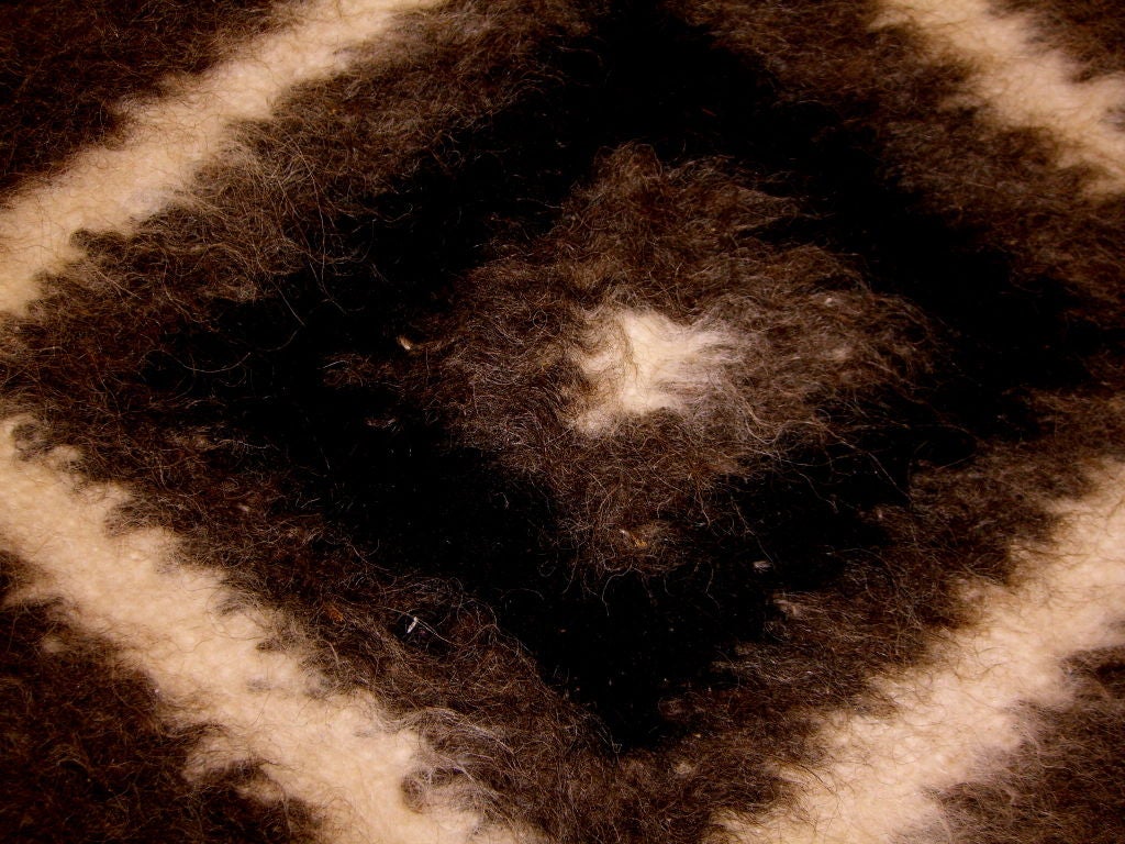 1960'S Alpaca hand woven geometric rug or wall hanging 1