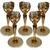 A nice group of 5 19th century venetian cordial glasses