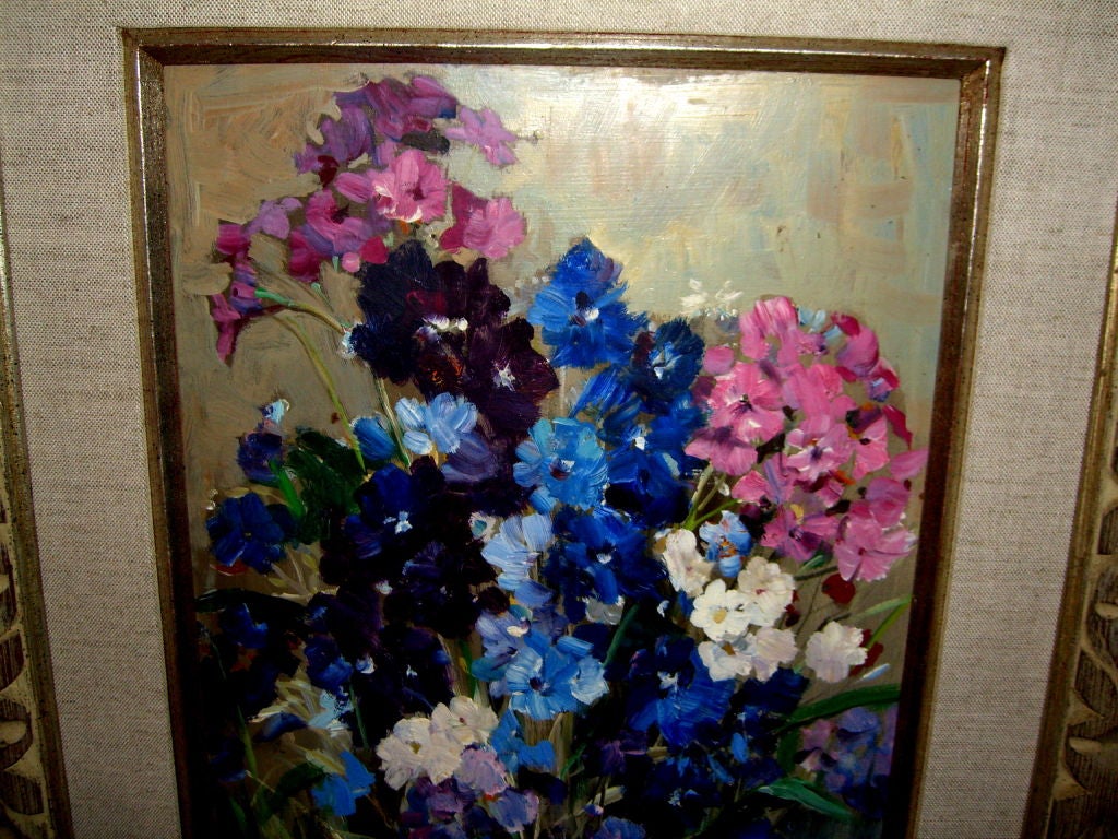 A very nice oil on board by the noted American Artist George Cherepov (1909-1987). He is an extremely well listed artist and has sold at most major auction houses. This oil is a little unusual in that he mostly did harbor scenes although he is known