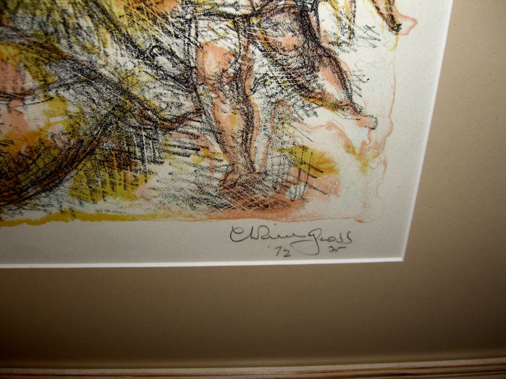 Late 20th Century Chaim Gross colored lithgraph titled Mother's joy signed