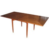 Beautiful American dining table / game table brass stripe inlay