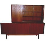 Vintage Beautiful rosewood accented teak Swedish server w/ two levels