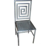 Unique hand crafted aluminum artisan chair heavy solid stock