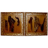 Used 2 driftwood wall sculptures by noted local artist Earl Johnson