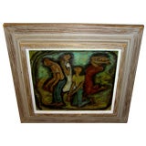 Vintage 1930's oil on canvas by noted dancer artist Eugenie Schein