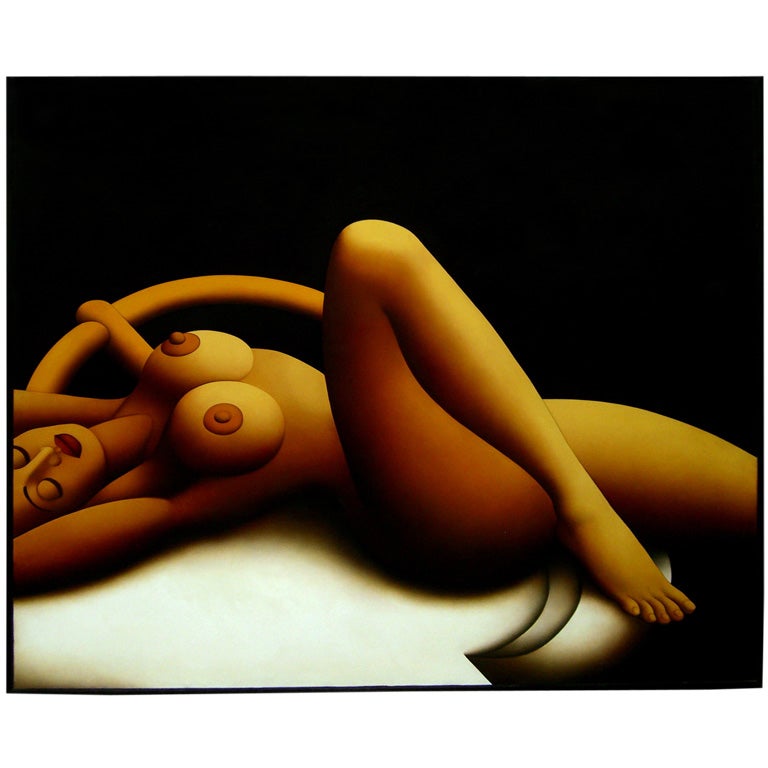 Dimiter Buyukliiski-Mitchy large oil/canvas painting nude 1986
