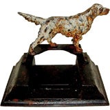 Great old boot scraper w/ hunting dog pointer or settter on top