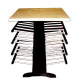 Leather covered lacquered black and white magazine rack