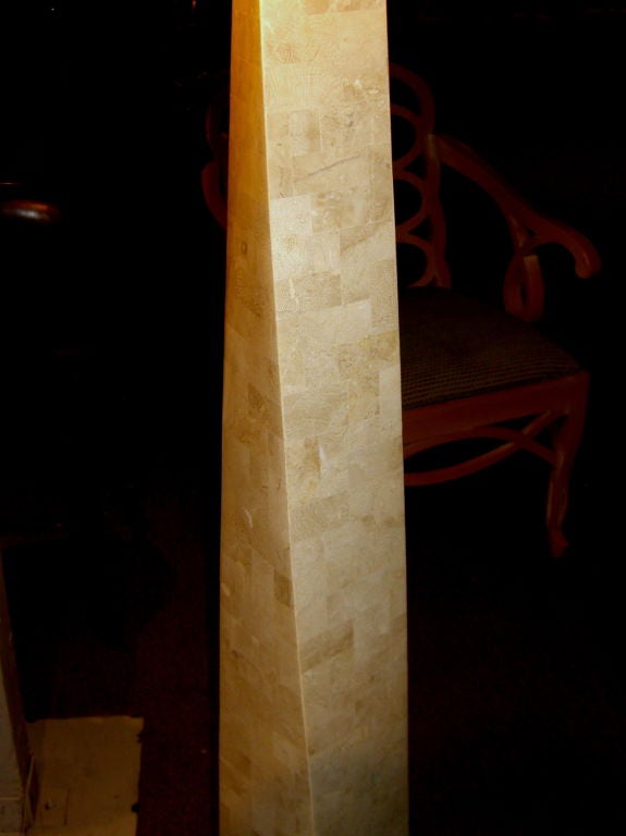 An unusual floor lamp purchased from the same estate as the Karl Springer game table we posted. The owner's purchased this lamp from the Springer firm in the 1980's although the receipt is no longer available. The unique aspect of this lamp is the