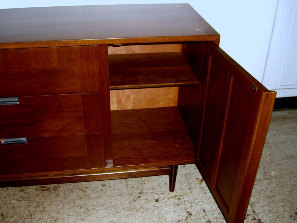 American of Martinsville cabinet with caned door aluminum inlay 2