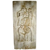 WPA plaster plaque signed and titled Bent Under