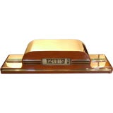 Vintage Lawson Copper and bronze digital clock attr to KEM Weber