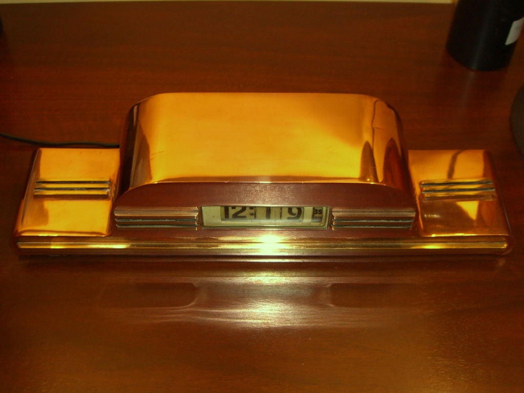 Lawson Copper and bronze digital clock attr to KEM Weber