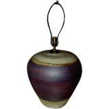 Wonderful huge art pottery lamp signed walsh and dated 1981