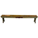 Nice long 19th cenury pine bench with newer finish Antique Nice long 19th cenury pine bench with newer finish
