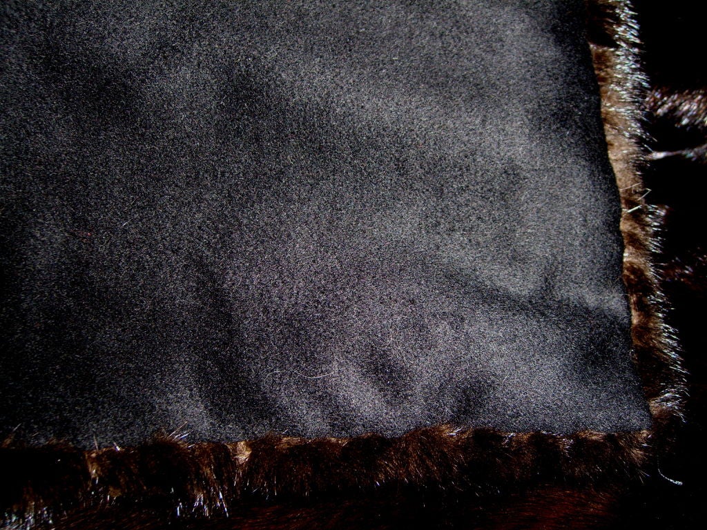 Mid-20th Century Elegant mink blanket with cashmere backed interior 1950's