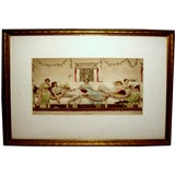 Hand Colored litho signed & dated 189? Interlude W.R. Stephens