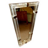 Wonderful Art Deco Revival Lucite and chrome wedge shaped mirror