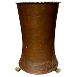 19th century copper dovetailed umbrella cane stand with paw feet