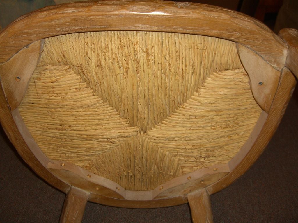 Nice 1960's rush seat carved wood tree limb chair 2