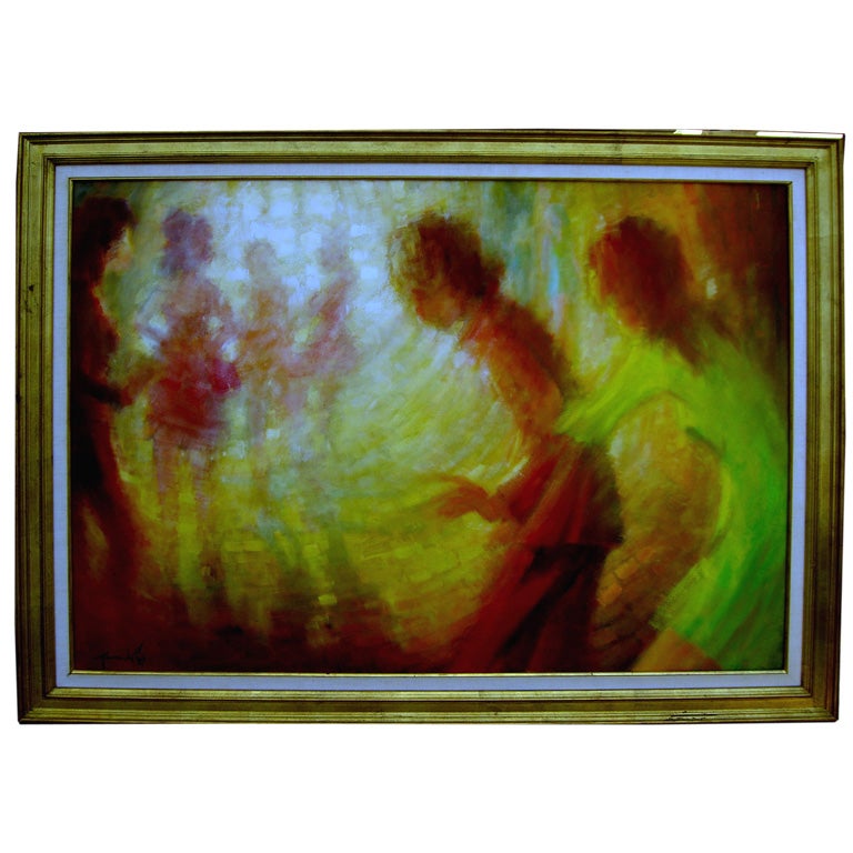 Beautiful large oil by noted French artist Giacomo De pass